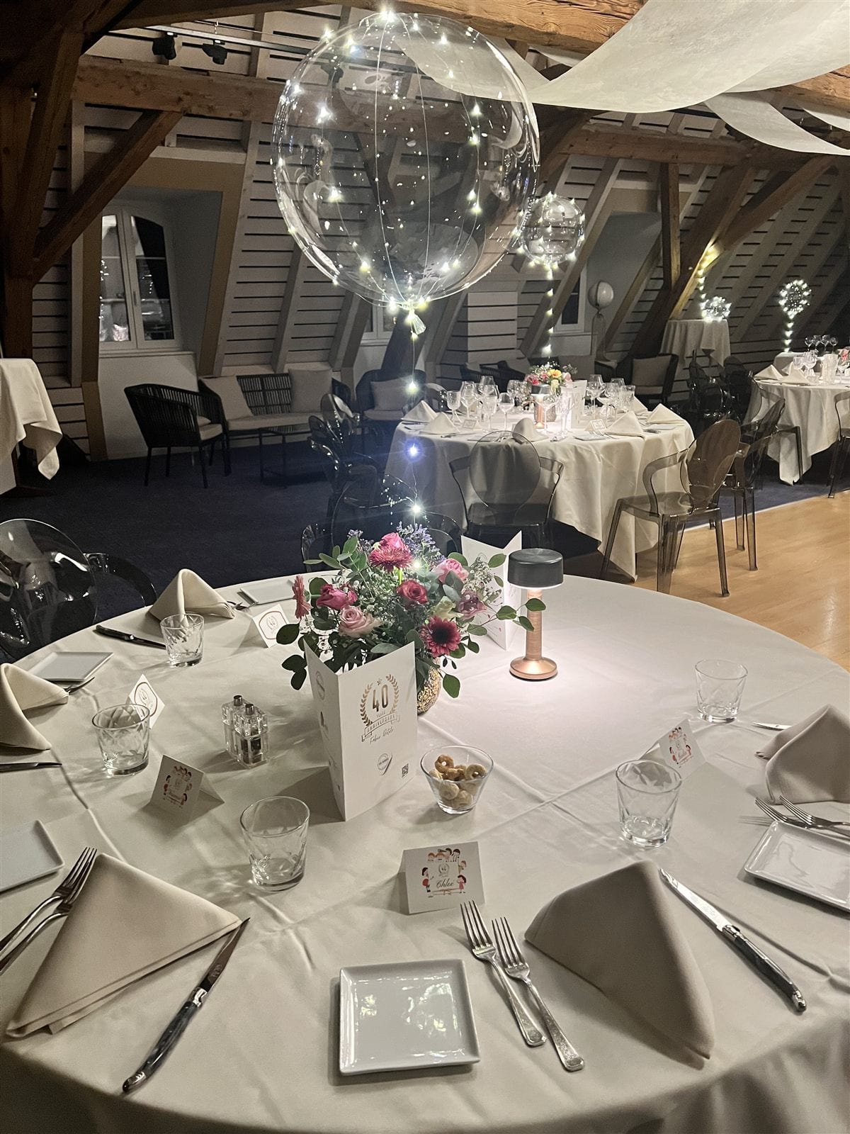 Soirée privée, ballons lumineux