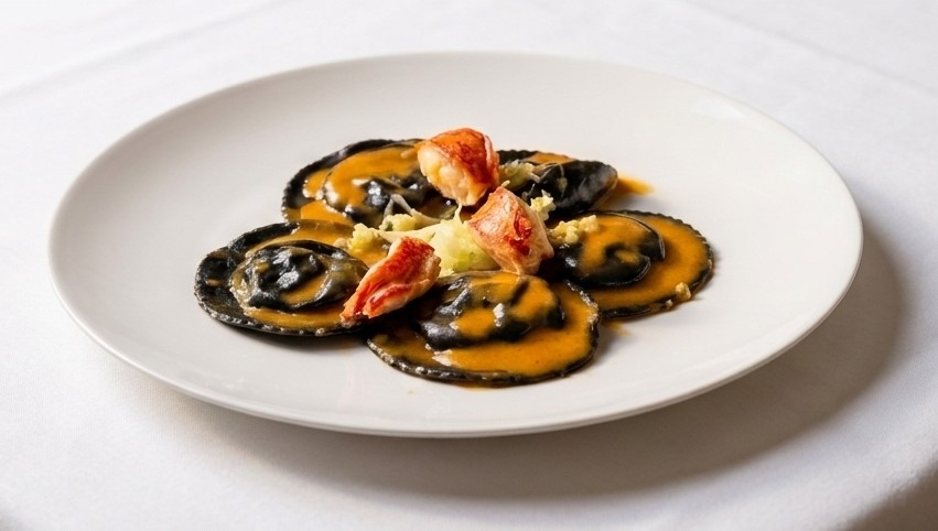 Ravioloni au noir de seiche