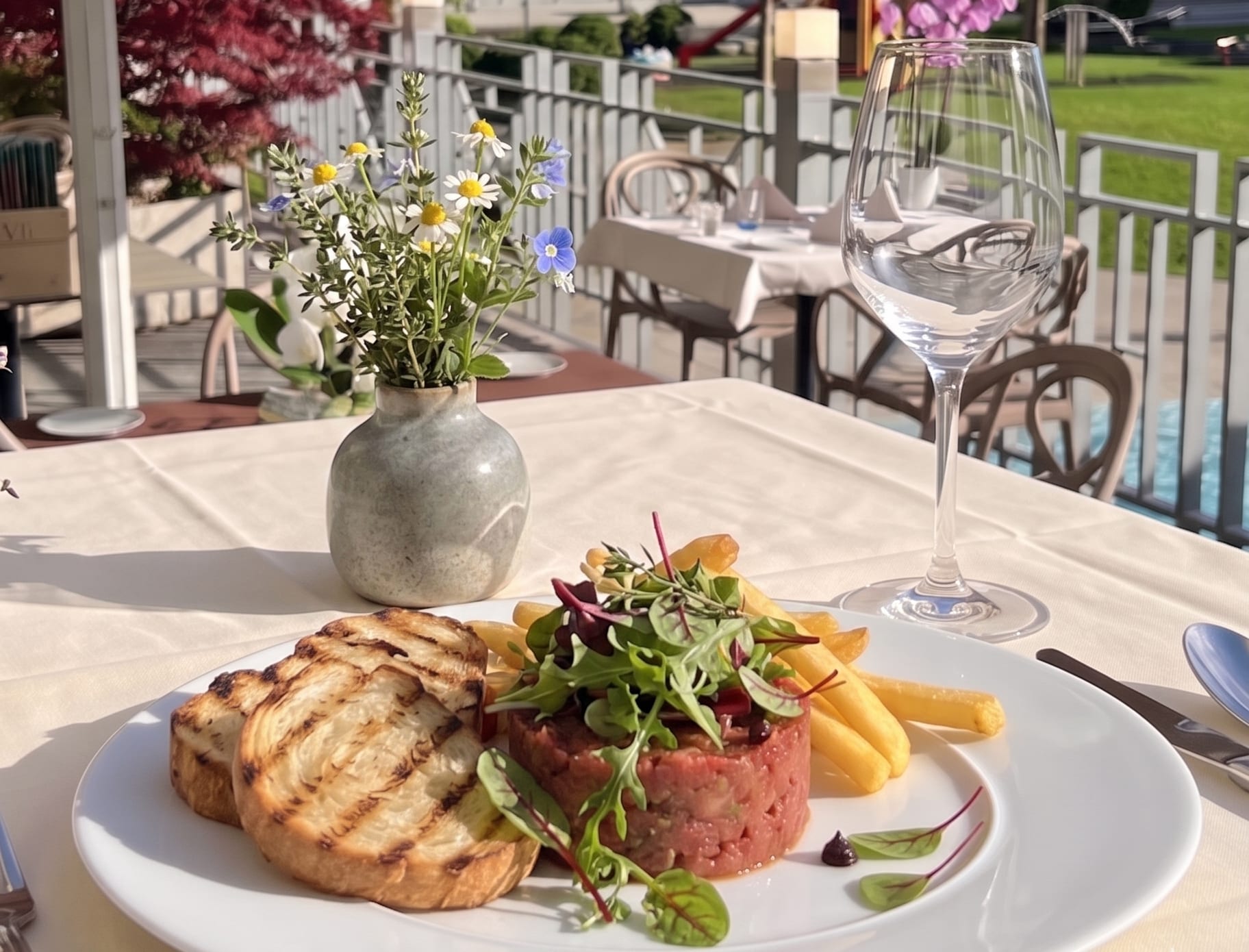 Tartare en terrasse — L'Écu Vaudois