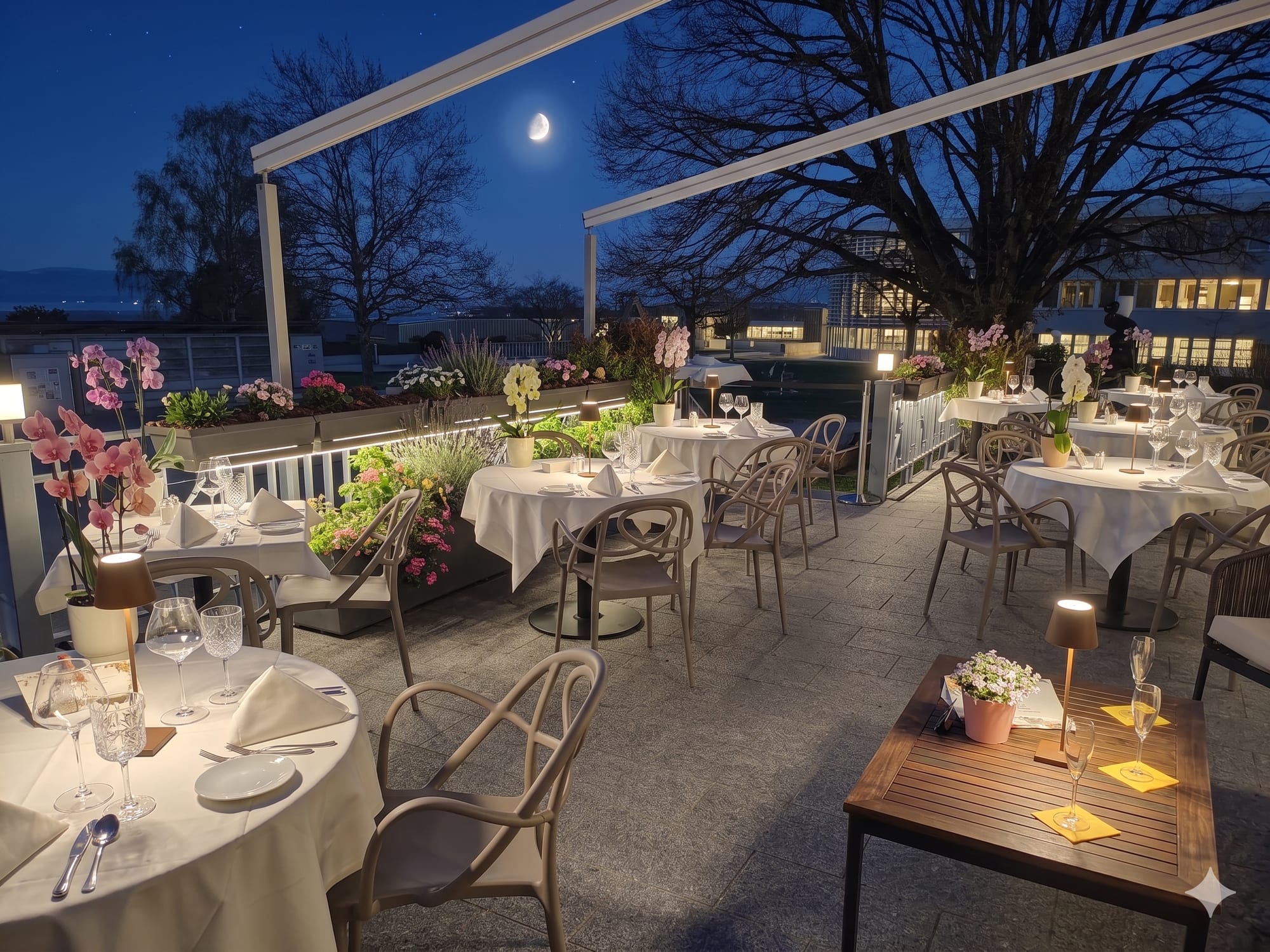 La terrasse, le soir